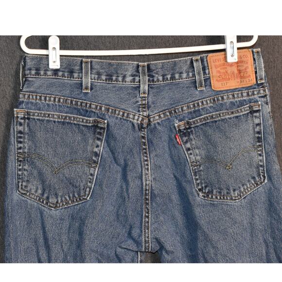 Levi's 517 Men's 34x34 Light Wash Distressed Western Denim Jeans - Picture 4 of 9